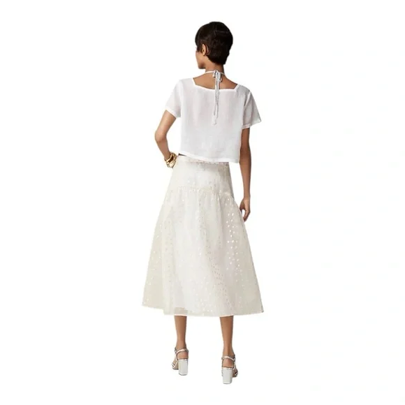 Maryam Nassir Zadeh X J.Crew drop-waist polka dot embroidered silk organza skirt - Picture 4 of 12